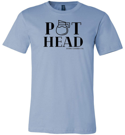 Coffee Pot Head (Light) Unisex T-Shirt Happi Clothes Co.