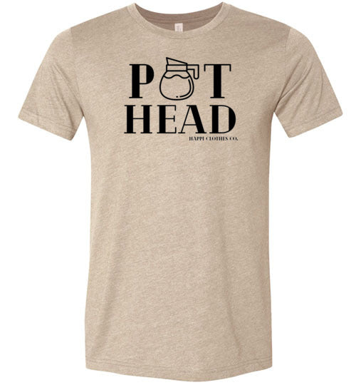 Coffee Pot Head (Light) Unisex T-Shirt Happi Clothes Co.